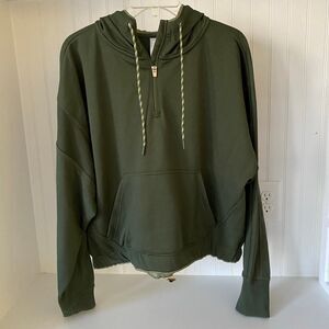 Athleta Olive Green Half-Zip Hoodie